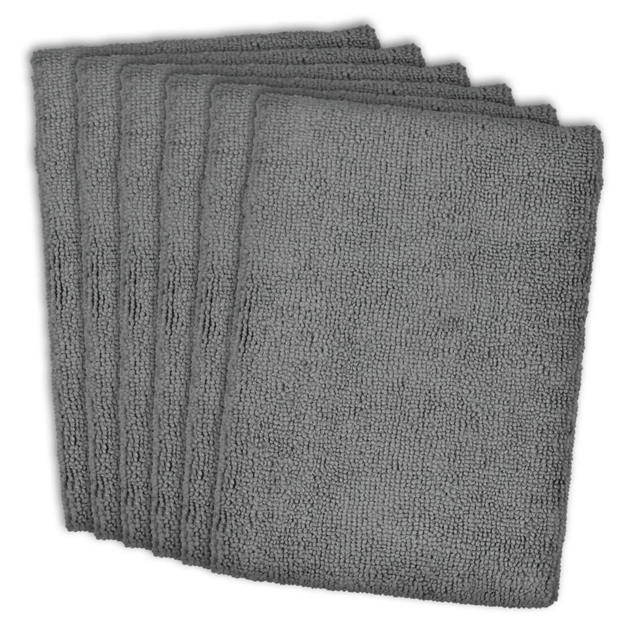 DII® Gray Essential Microfiber Dishtowels, 6ct.